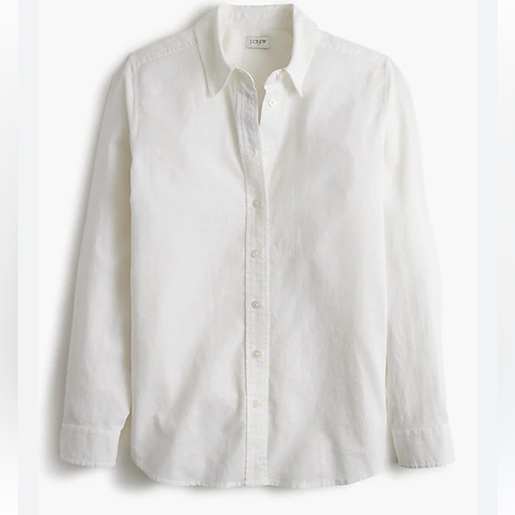 J. Crew Tops - NWT JCrew White Linen Botton Blend Button Down Shirt l XXS l Sold Out